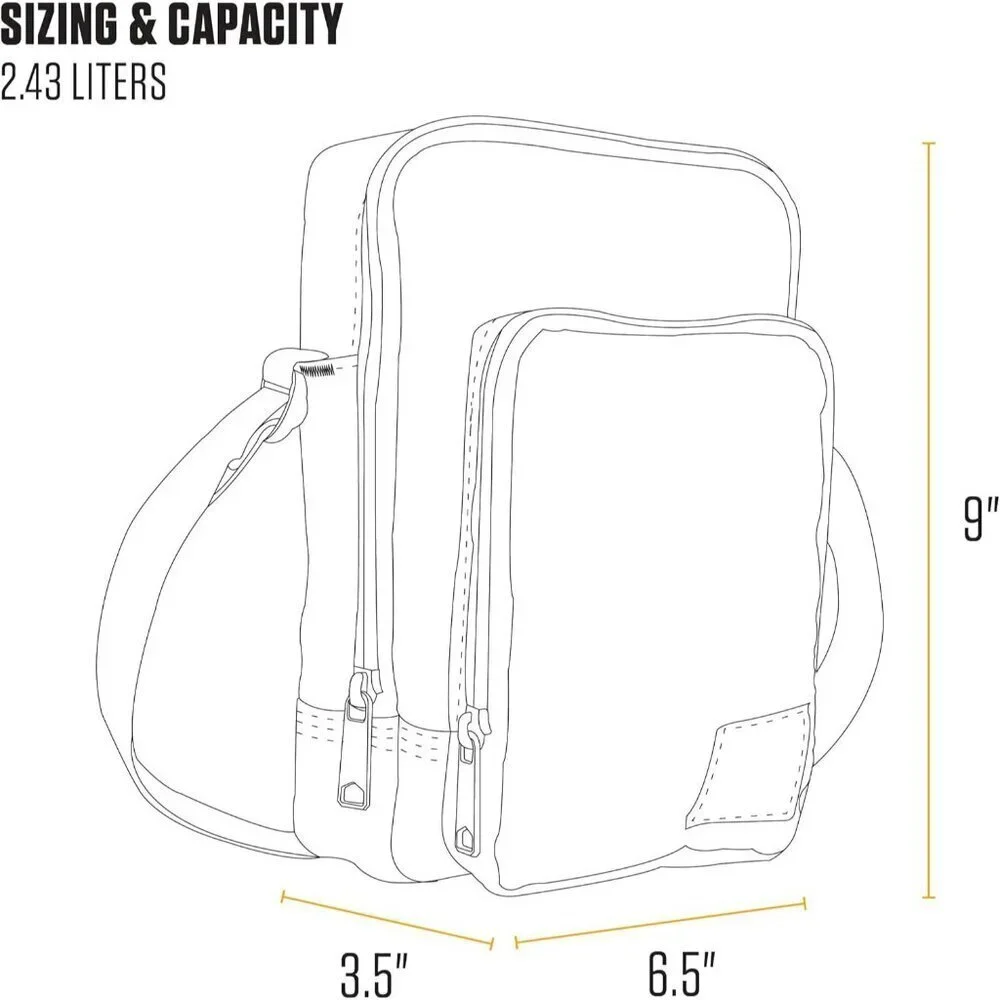 Crossbody Bag Durable Polyester Adjustable Zipper Unisex Travel Hiking